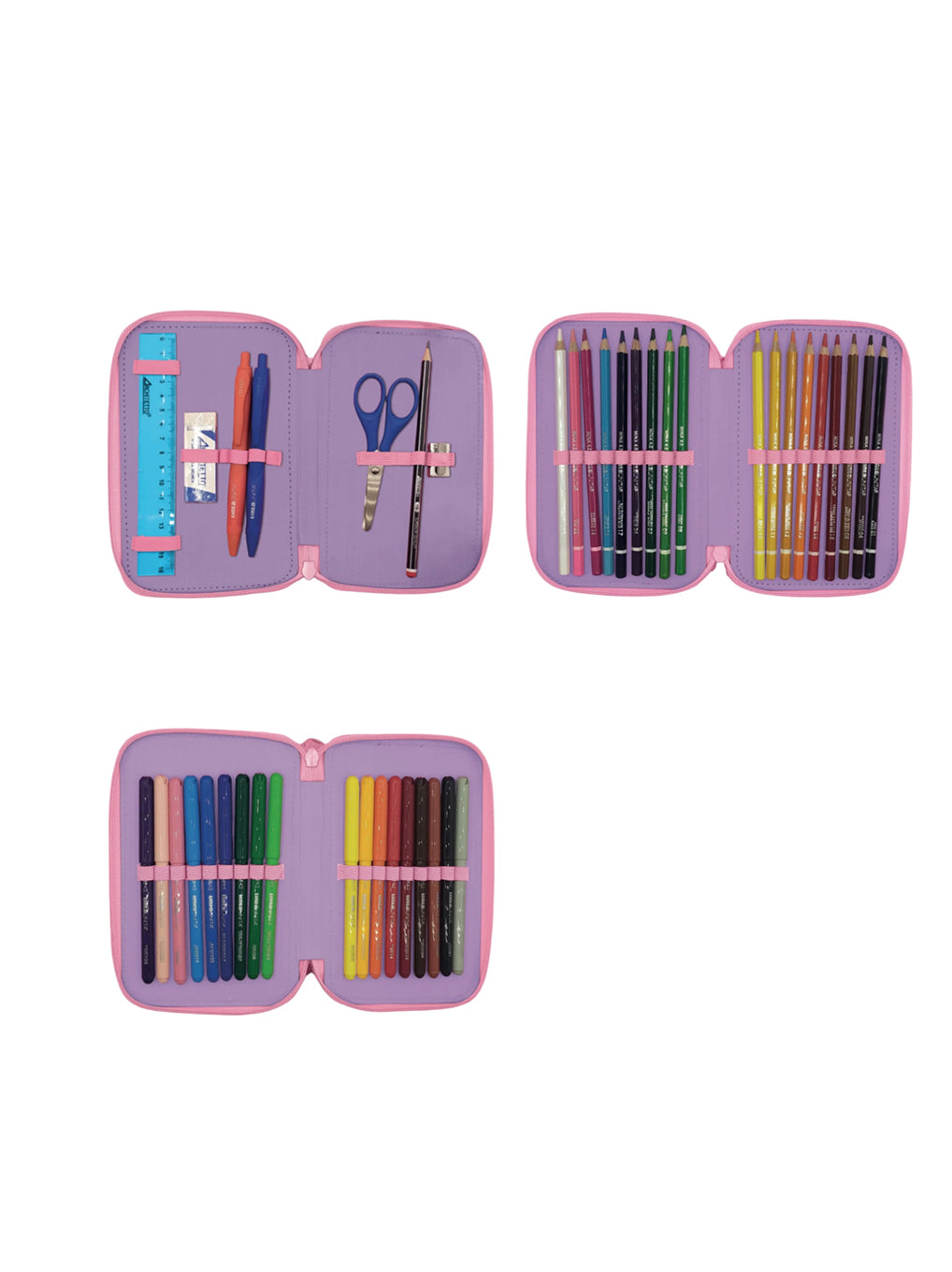 Astuccio 3 Zip Gradient Rosa/Viola - Tinta Unita Glamour