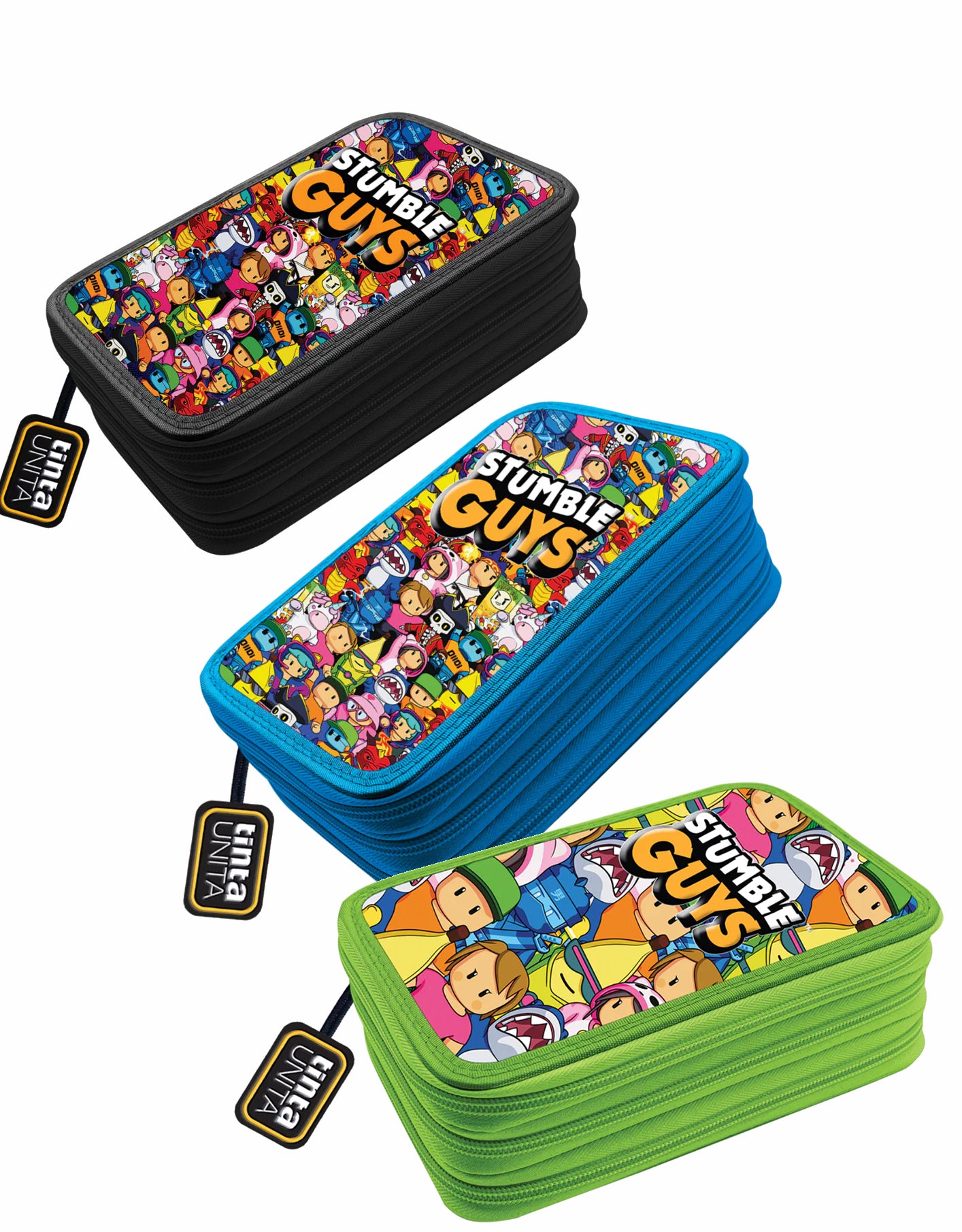 Astuccio 3 Zip Stumble Guys – Tinta Unita