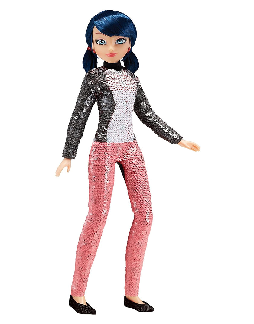 Bambola Miraculous Marinette con Paillettes Reversibili, 26 cm