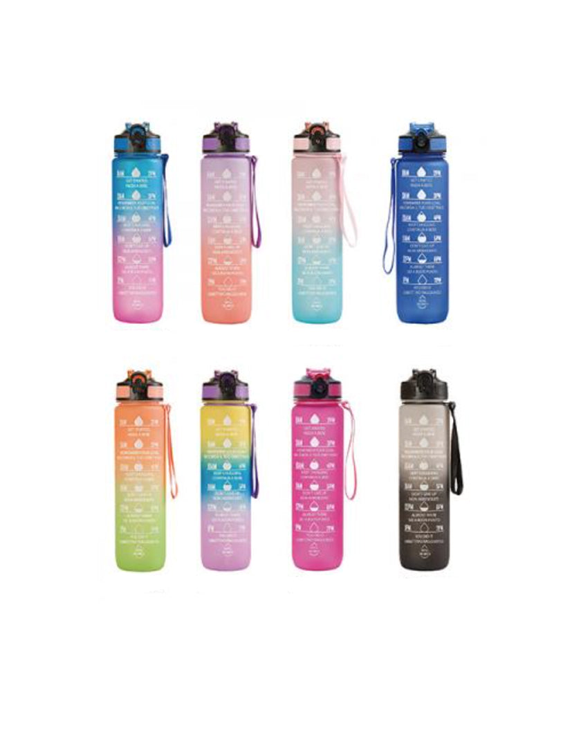 Borraccia Motivazionale 1 Litro con Cannuccia e Indicatore Orario - MotivationalBottle