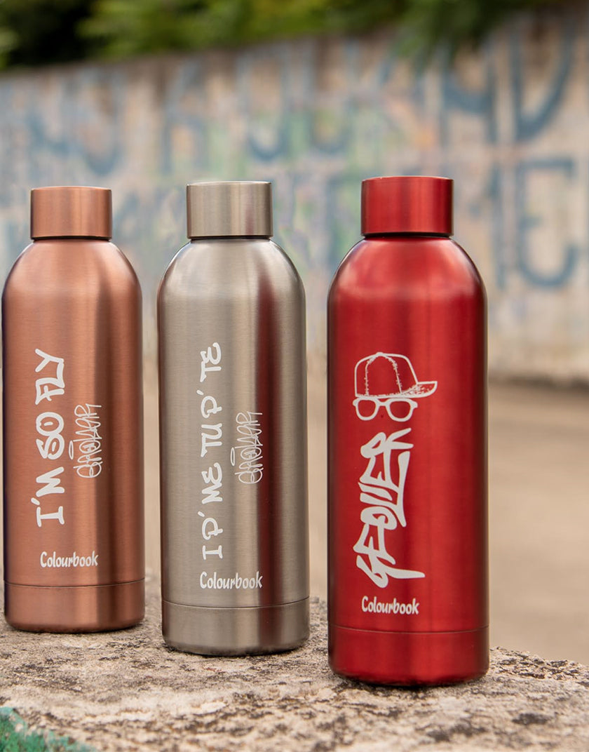 Borraccia Termica Rossa 550 ml Geolier x Colourbook – Perfetta per Scuola, Sport e Tempo Libero
