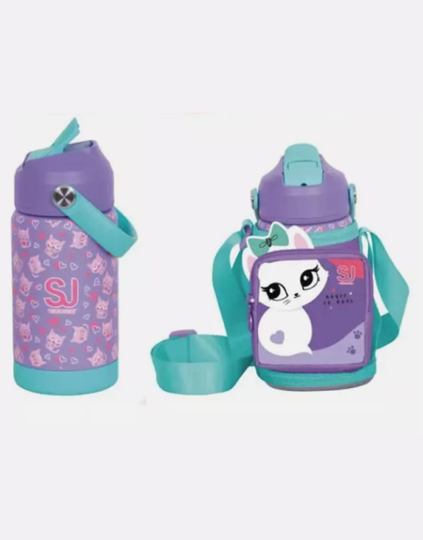 Borraccia termica Seven SJ Gang Cat con portaborraccia - 350 ml