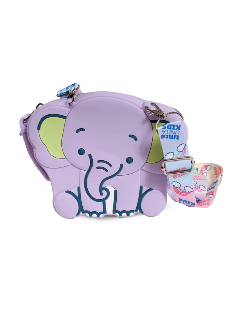 Borsa in silicone con tracolla a forma di elefante - Tinta Unita Kids