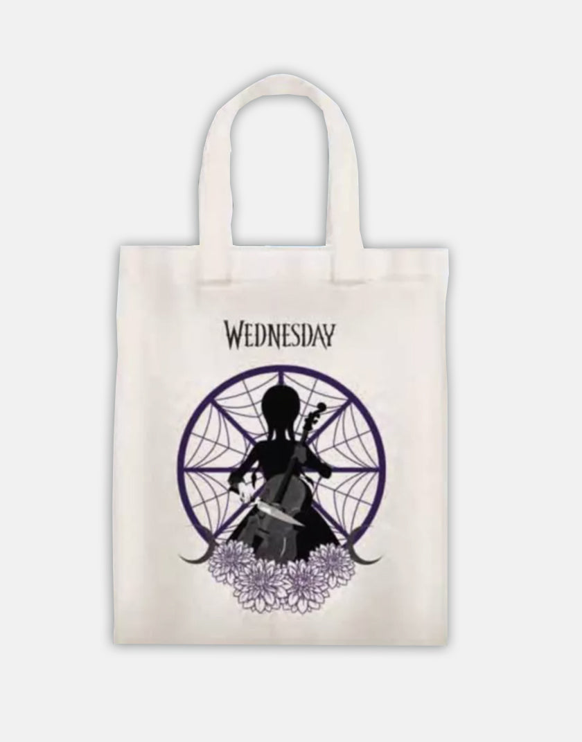 Borsa Shopper in Cotone Mercoledì Addams - Eco-Friendly Tote Bag | Versione A