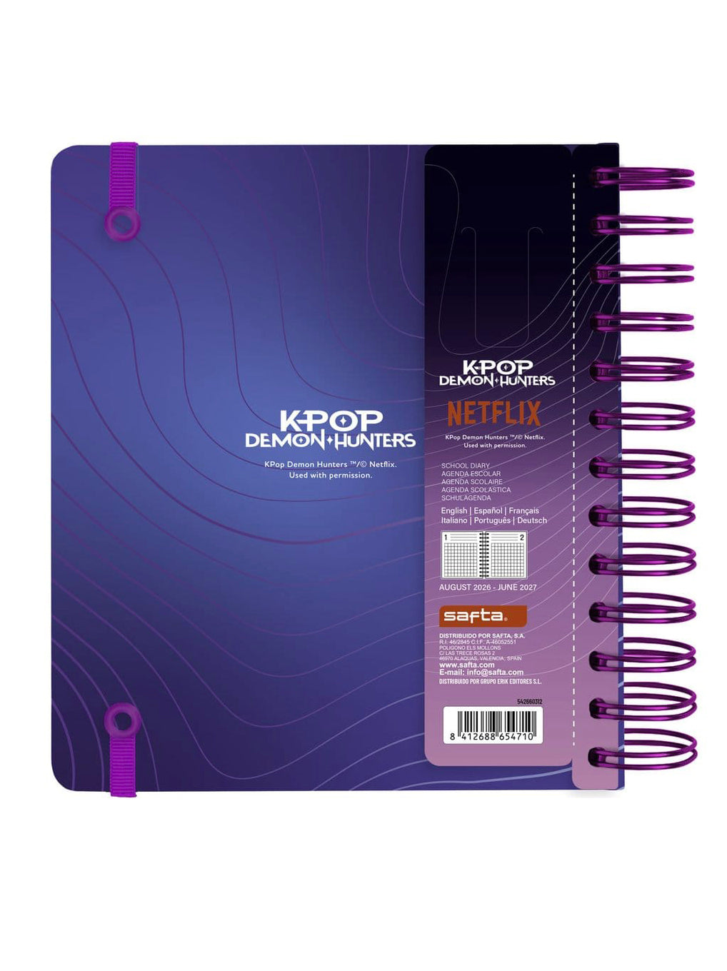 Diario Agenda Giornaliera K-Pop Demon Hunters 2026/2027