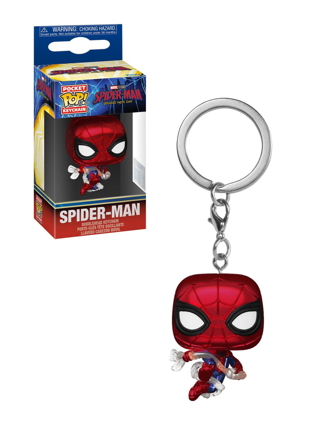 Funko Pocket Pop! Keychain – Spider-Man: Brand New Day Spider-Man (Metallic)