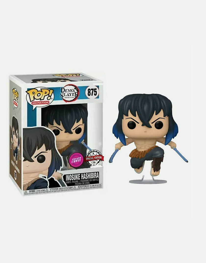 Funko POP! Demon Slayer Inosuke Hashibira Unmasked (Flocked) 875 Chase Exclusive