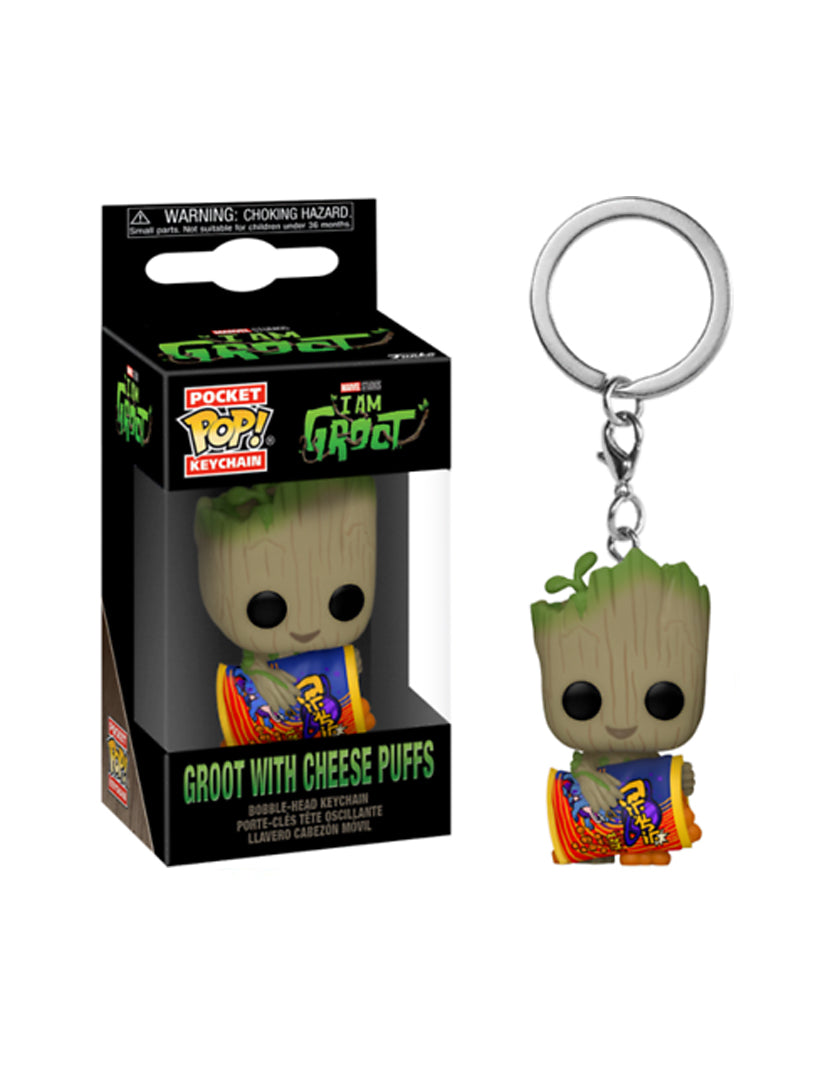 Funko Pocket Pop! I Am Groot - Portachiavi Groot con Cheese Puffs