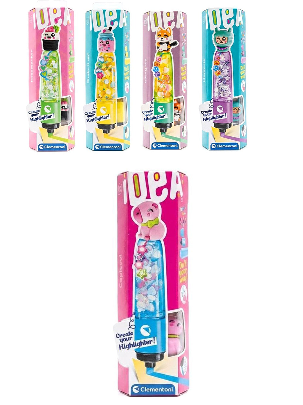 Idea Crea Evidenziatori - Clementoni | Evidenziatore Personalizzabile con Charms