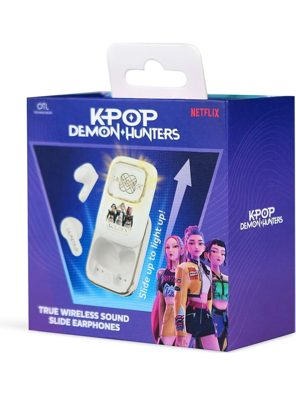 KPop Demon Hunters Cuffie Wireless TWS Slide con Custodia LED OTL Technologies
