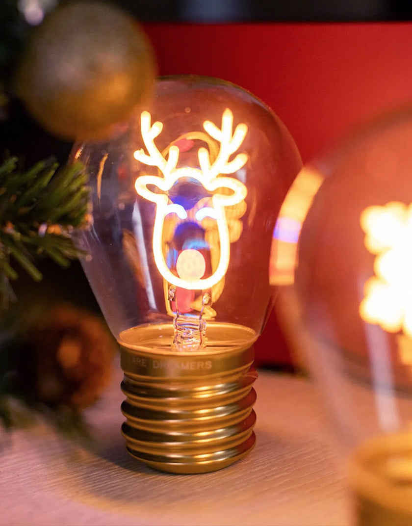 Lampada da Tavolo Natalizia a Forma di Lampadina - Bulb Fiction Reindeer