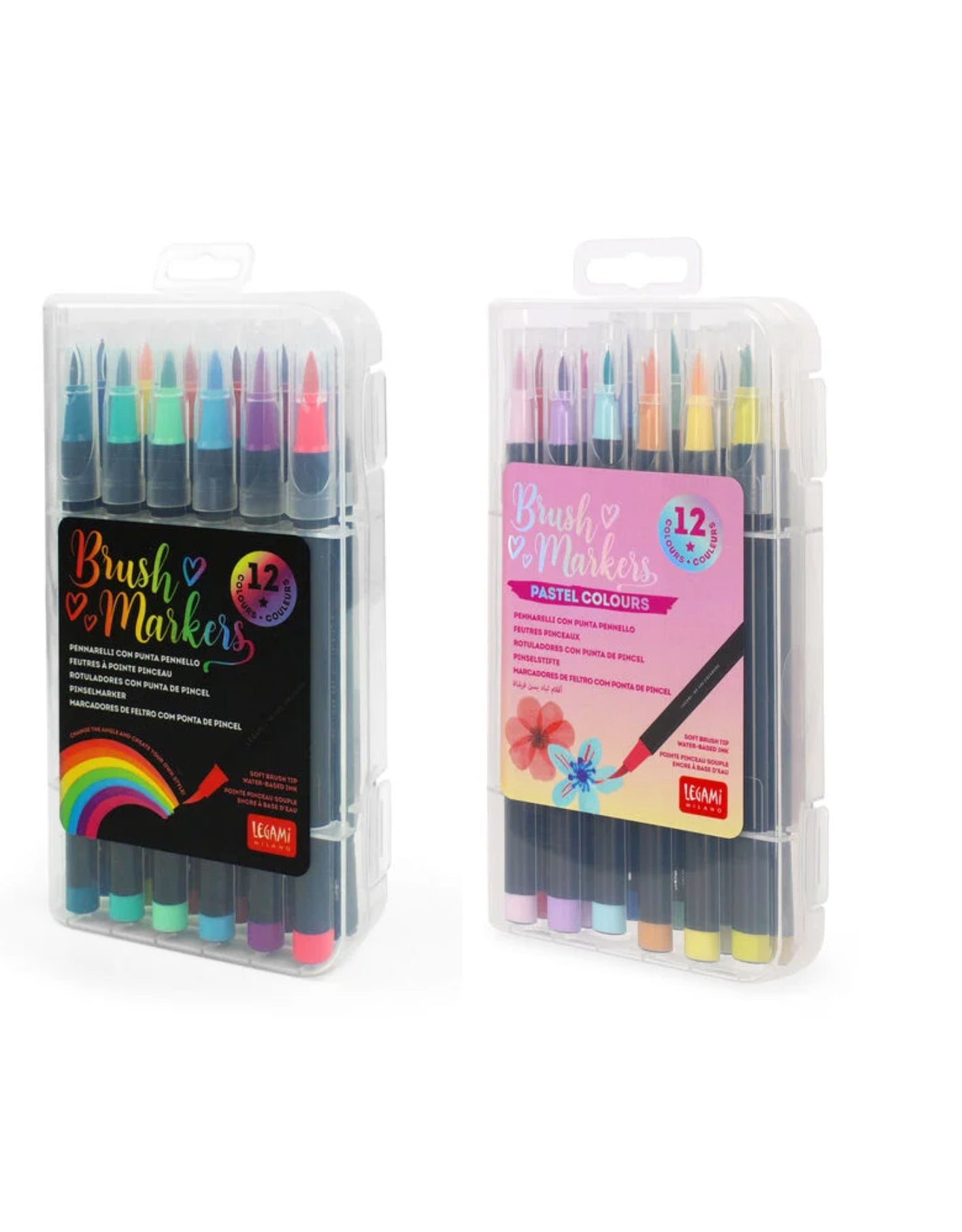 Set di 12 Pennarelli Brush Markers con Punta a Pennello - Legami