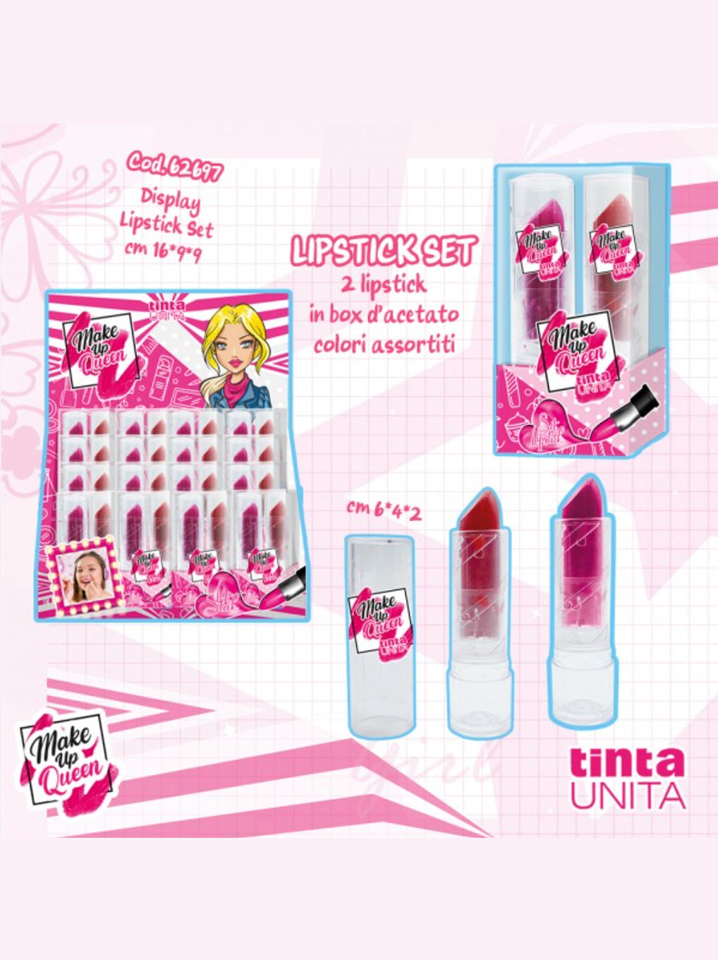 Make Up Queen Tinta Unita Trousse Set 2 Rossetti
