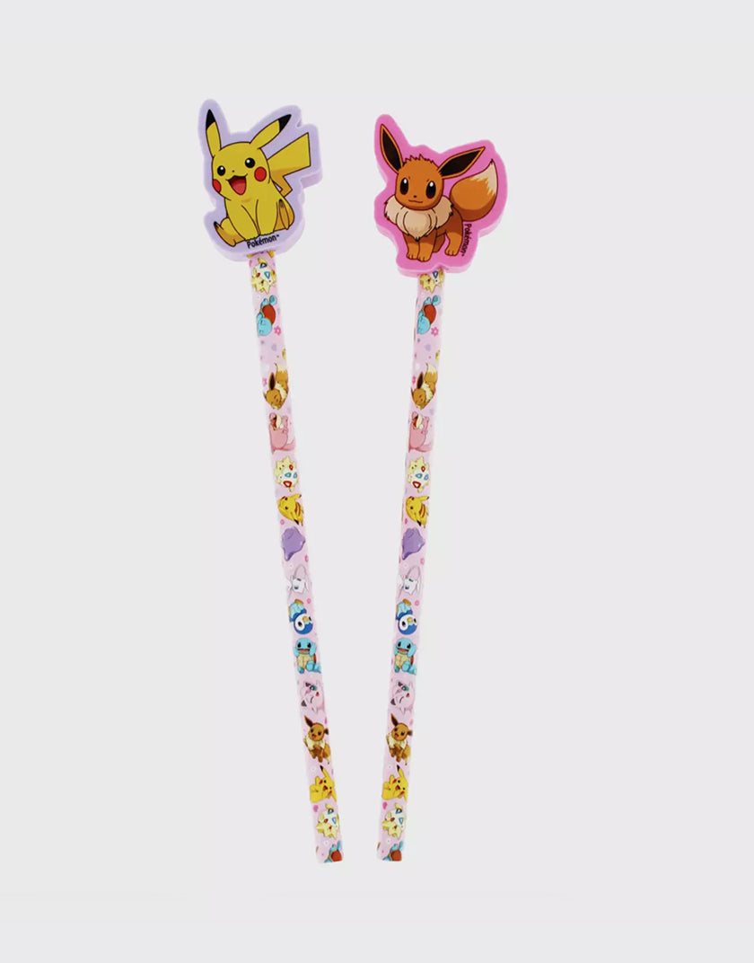 Set Matite e Gomme Topper Pokémon - Pikachu ed Eevee