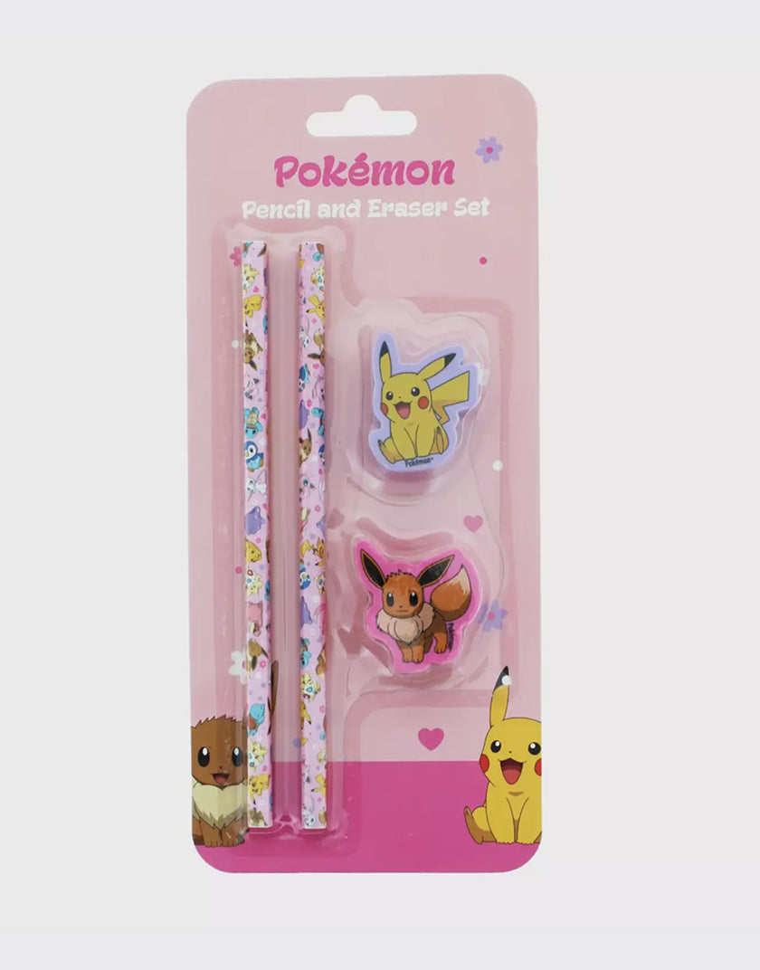 Set Matite e Gomme Topper Pokémon - Pikachu ed Eevee