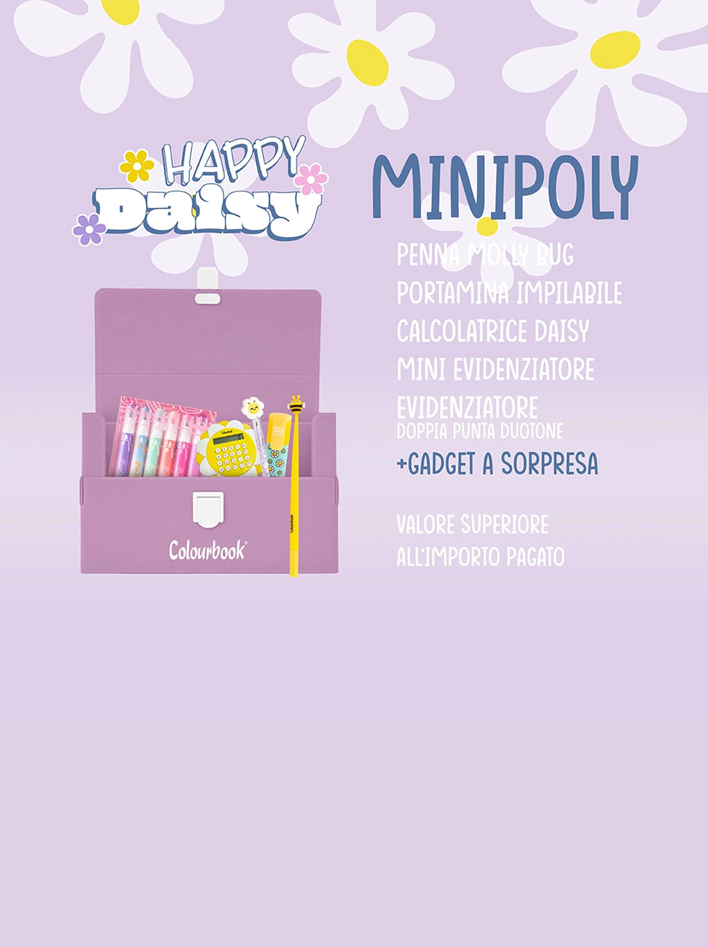 Minipoly Daisy – Mini valigetta con cancelleria omaggio