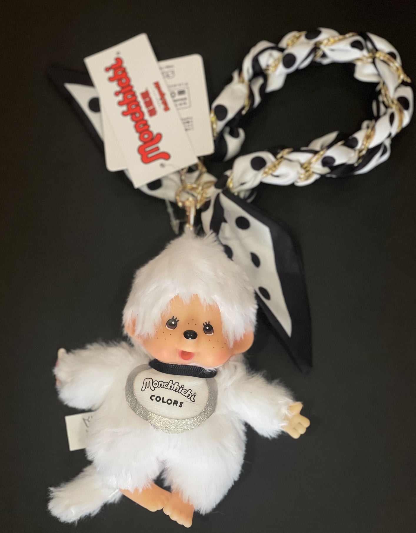 Peluche Portachiavi Monchhichi Colors con Catena e Foulard
