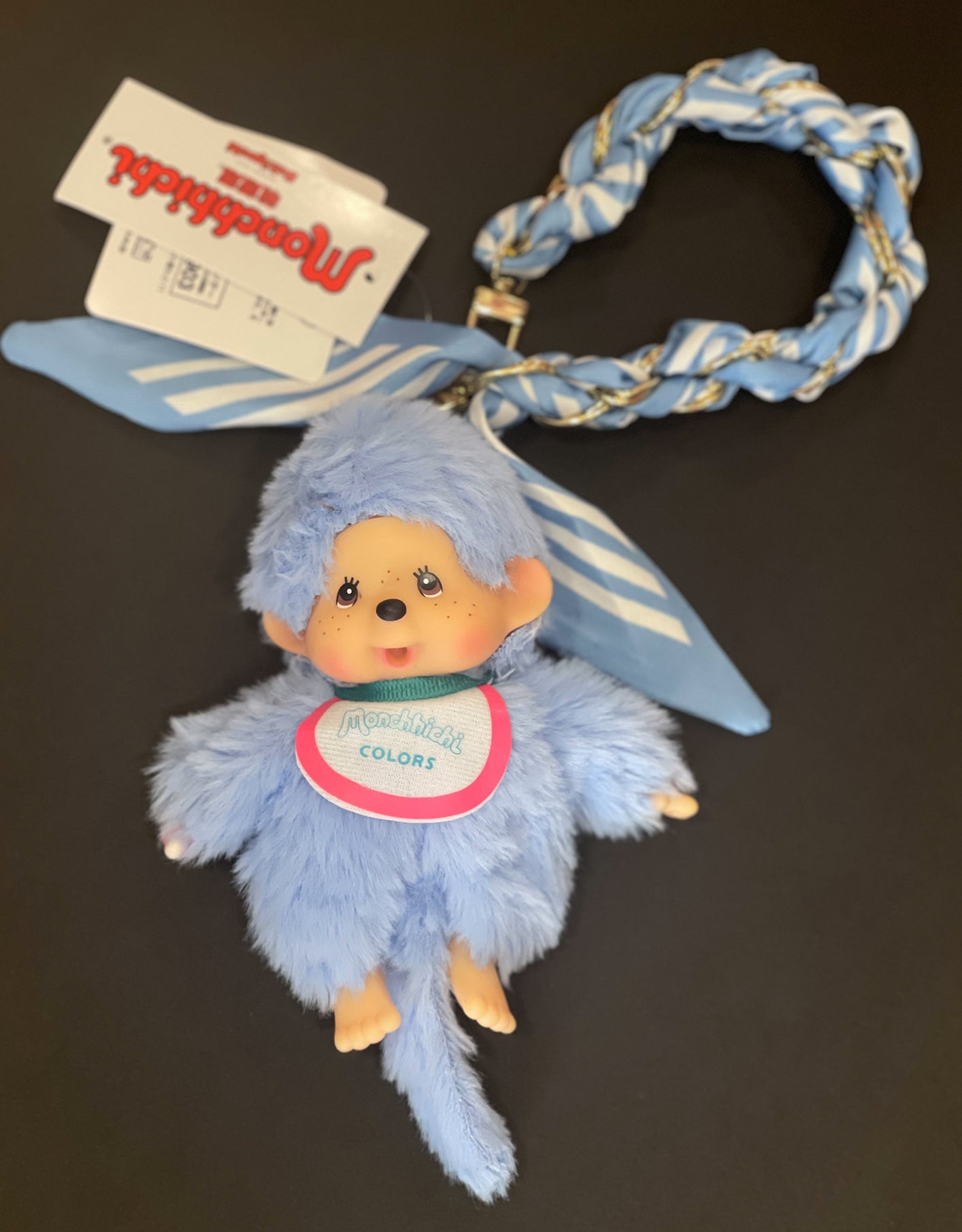 Peluche Portachiavi Monchhichi Colors con Catena e Foulard
