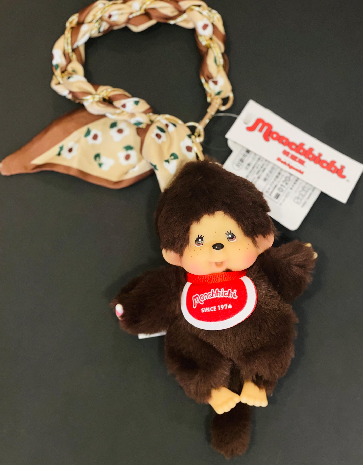 Peluche Portachiavi Monchhichi Colors con Catena e Foulard