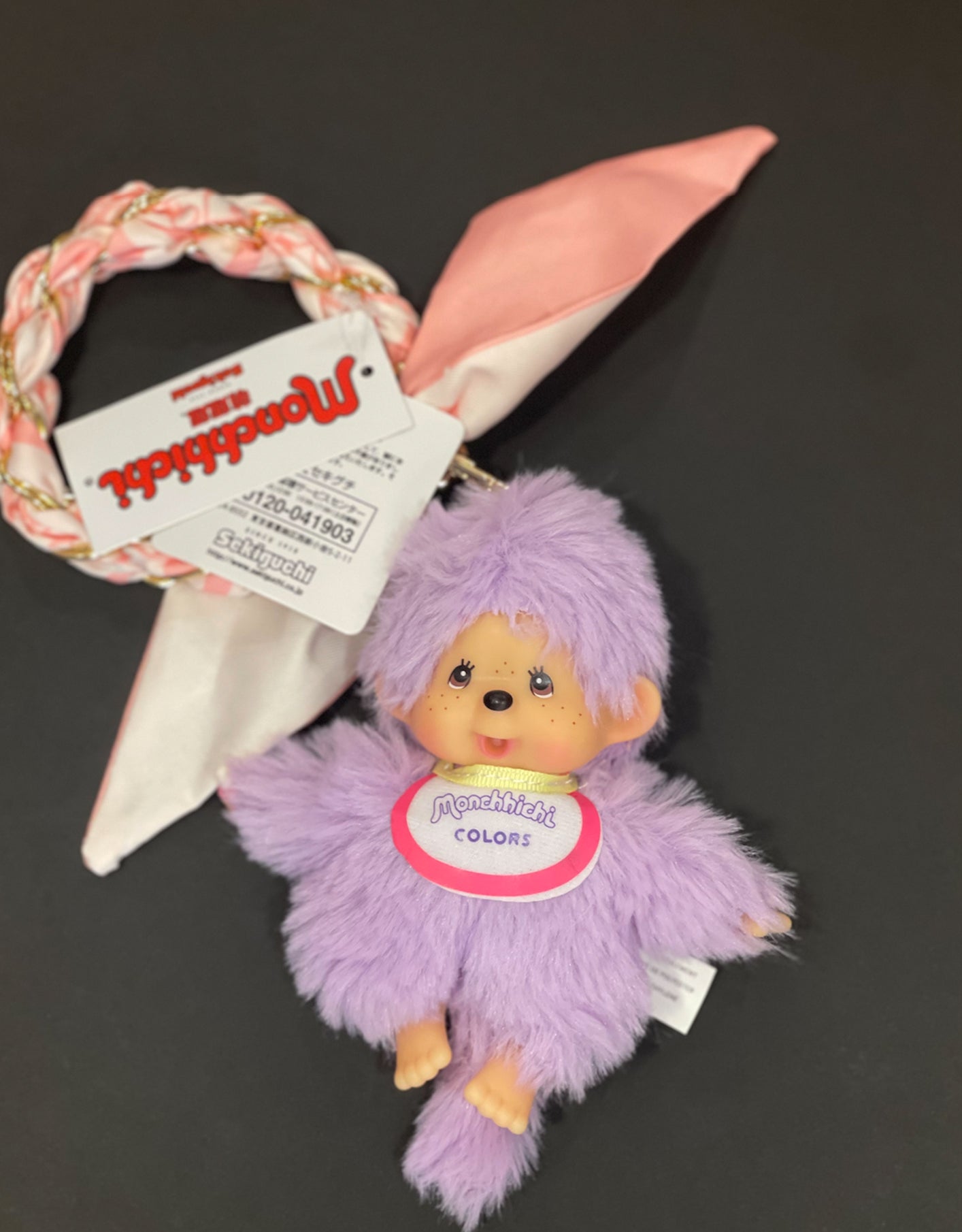 Peluche Portachiavi Monchhichi Colors con Catena e Foulard