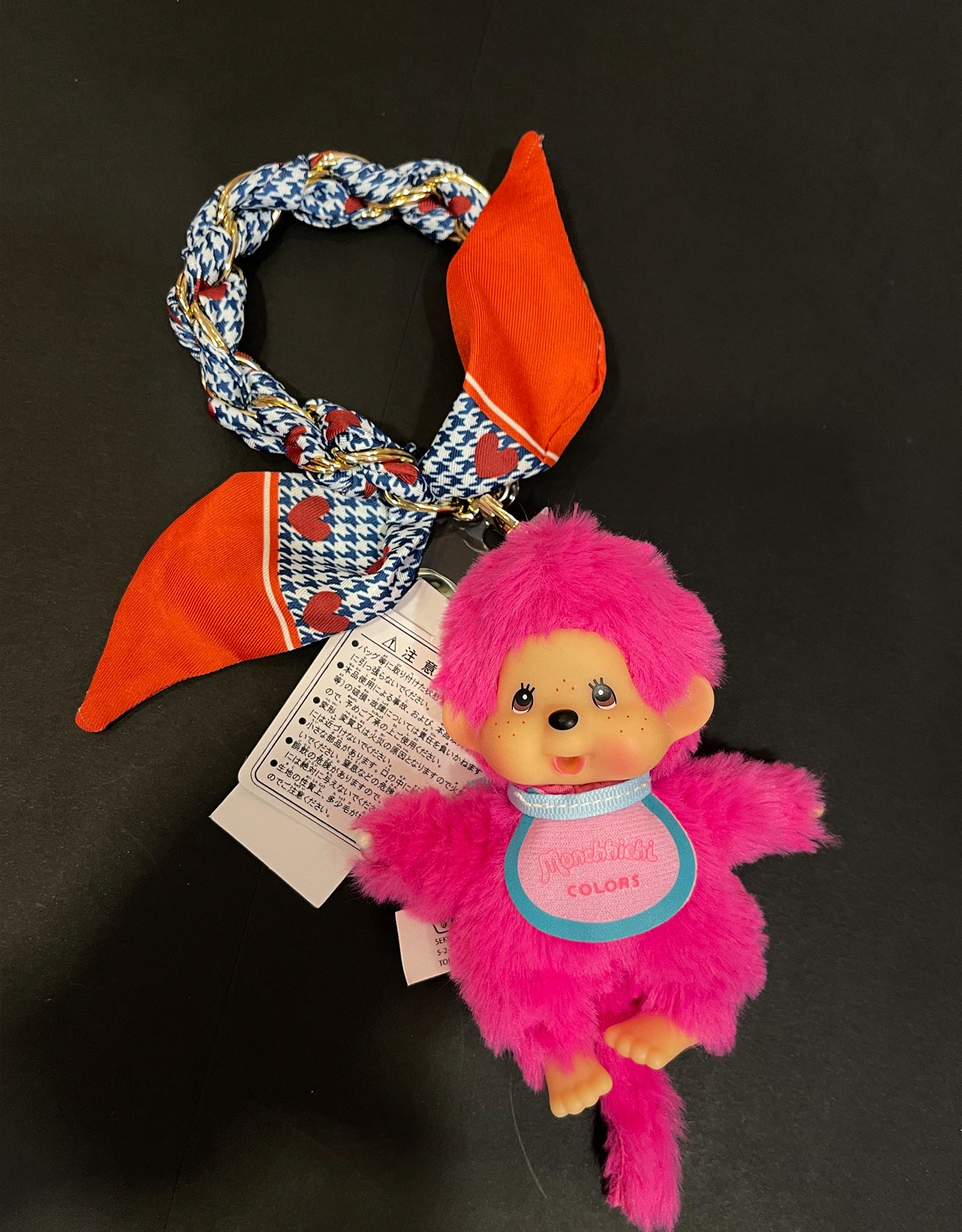 Peluche Portachiavi Monchhichi Colors con Catena e Foulard