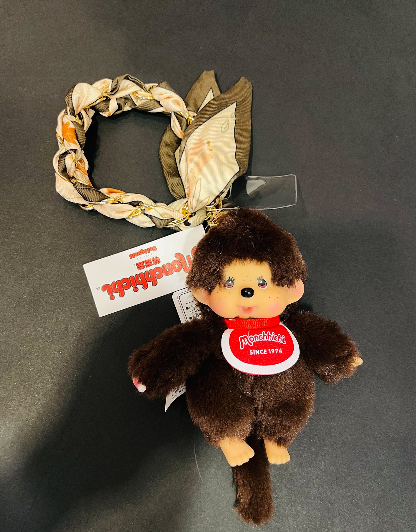 Peluche Portachiavi Monchhichi Colors con Catena e Foulard