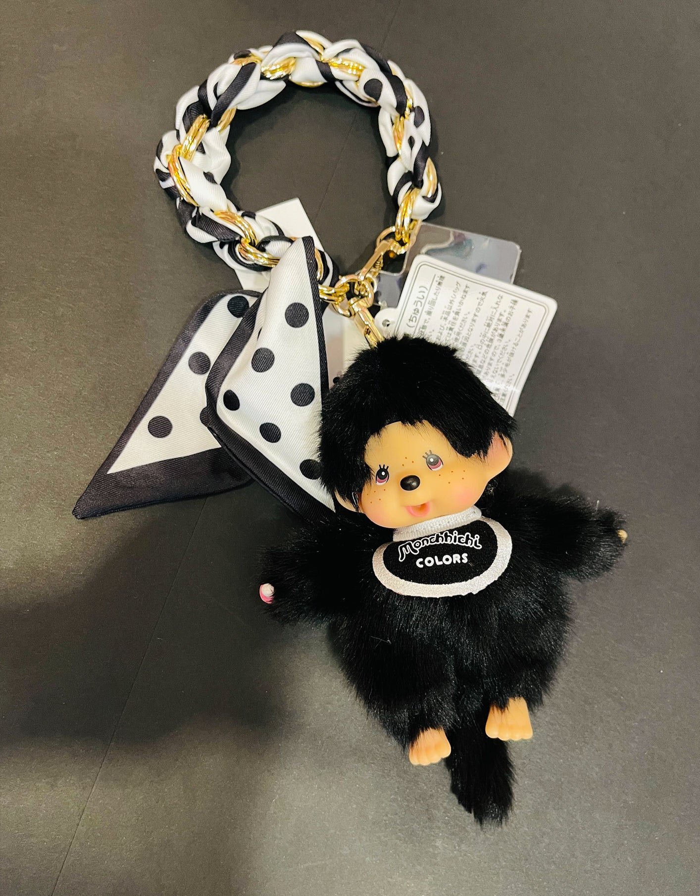 Peluche Portachiavi Monchhichi Colors con Catena e Foulard