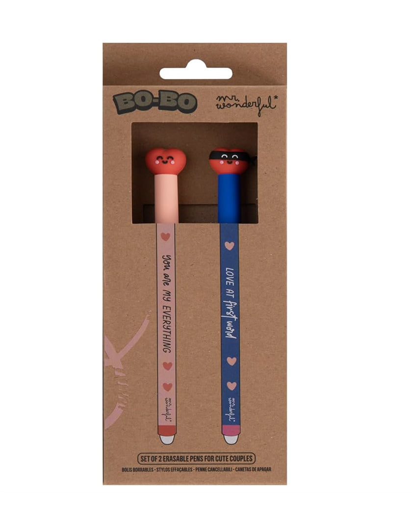 Set 2 Penne Cancellabili Mr. Wonderful Bo-Bo - Love at First Word