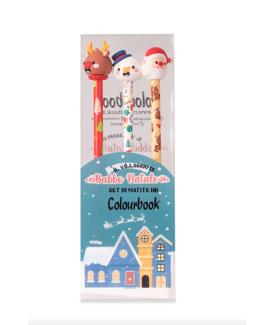 Set di 3 Matite Natalizie Colourbook – Edizione Speciale per il Natale