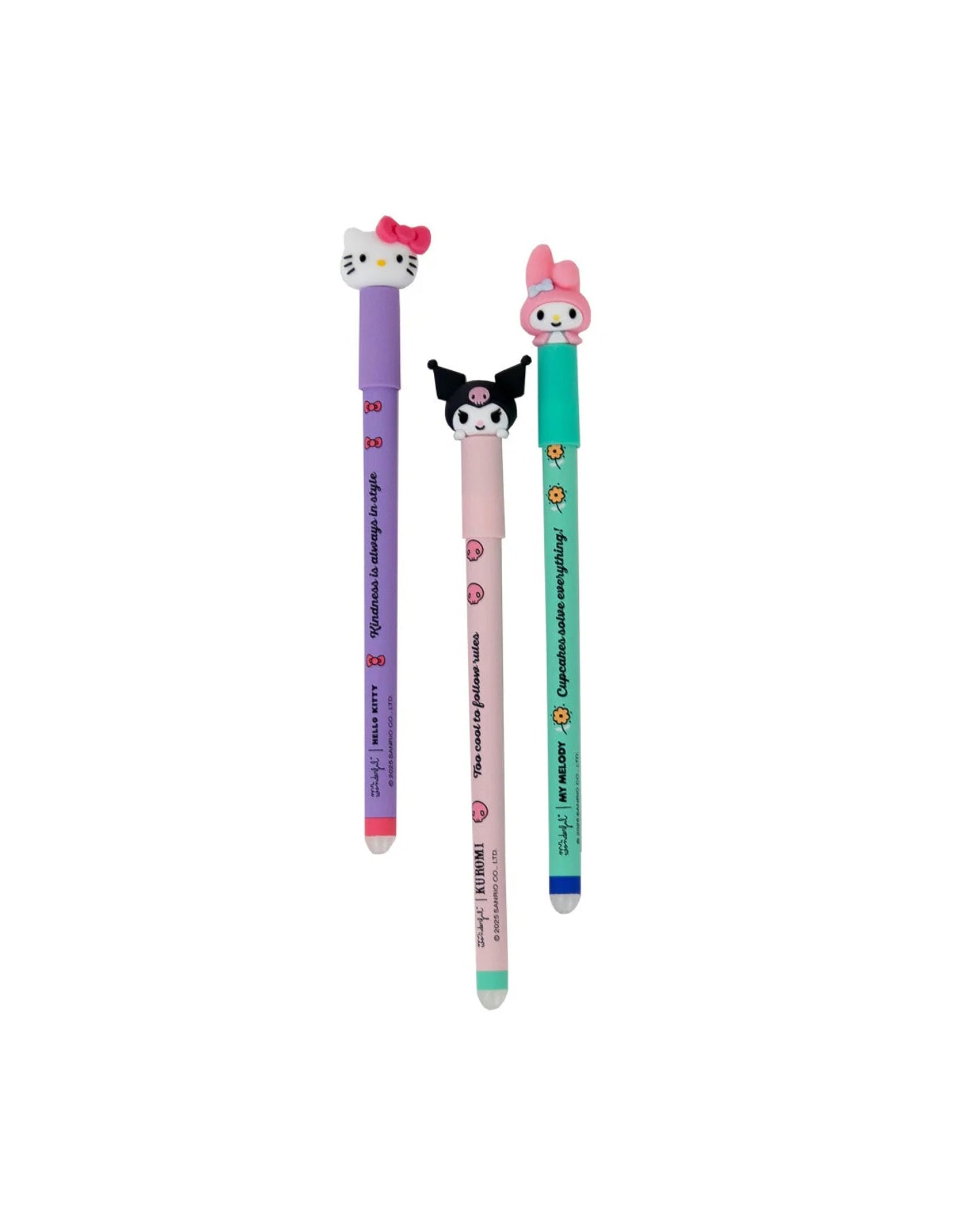 Set 3 Penne Cancellabili Bo-Bo Hello Kitty, My Melody e Kuromi – Mr. Wonderful