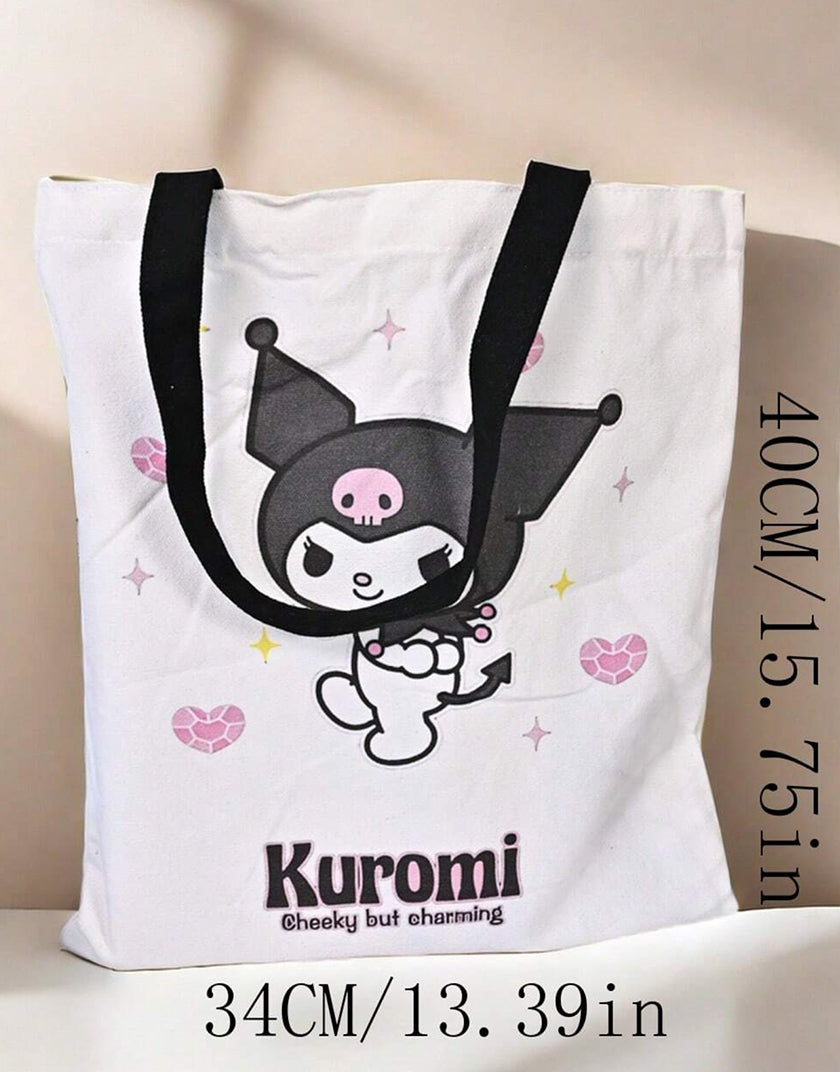 Borsa Shopper in Tela Sanrio Kuromi - Tote Bag Ecologica e Stilosa