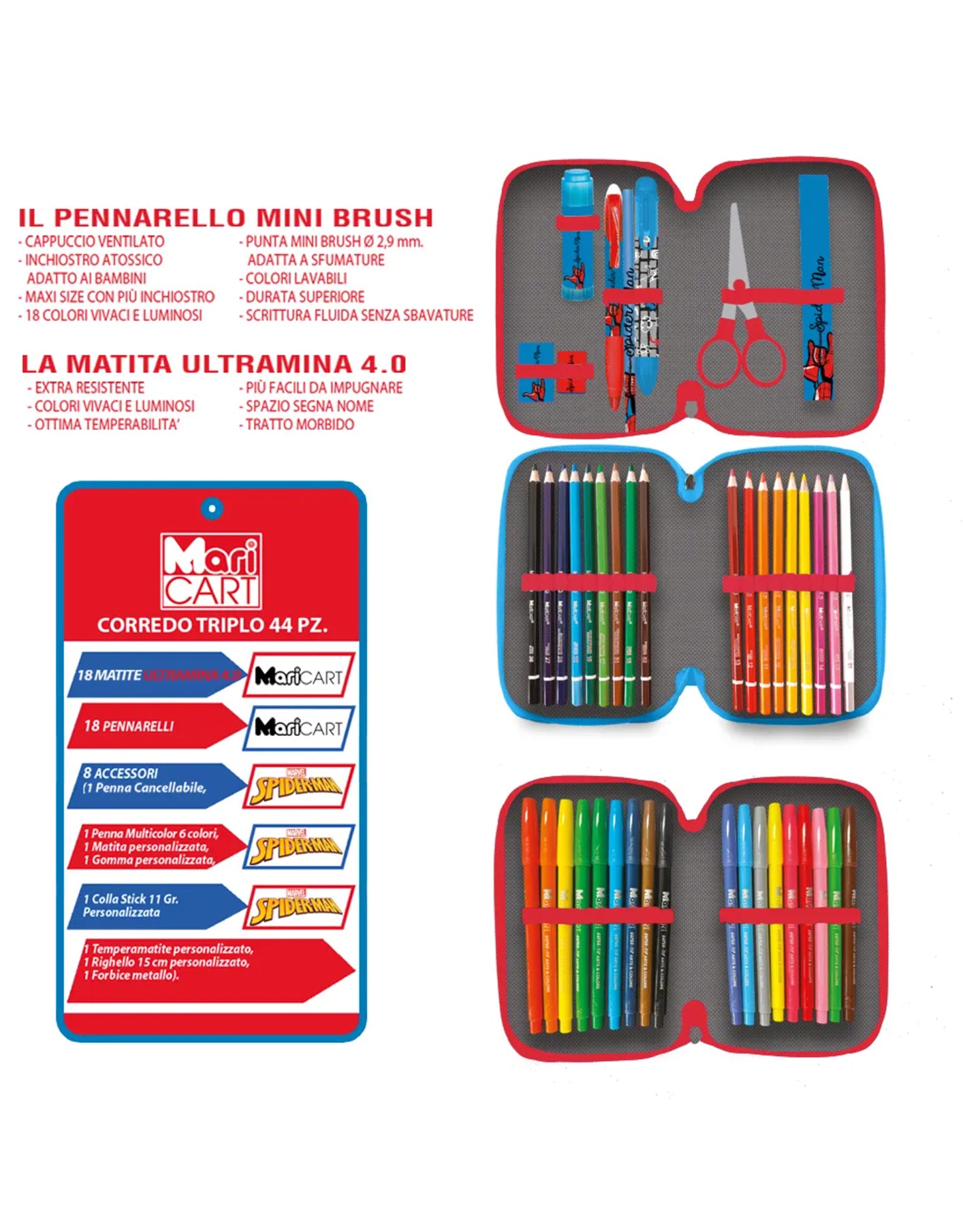Astuccio 3 Zip Spiderman – Maricart 25