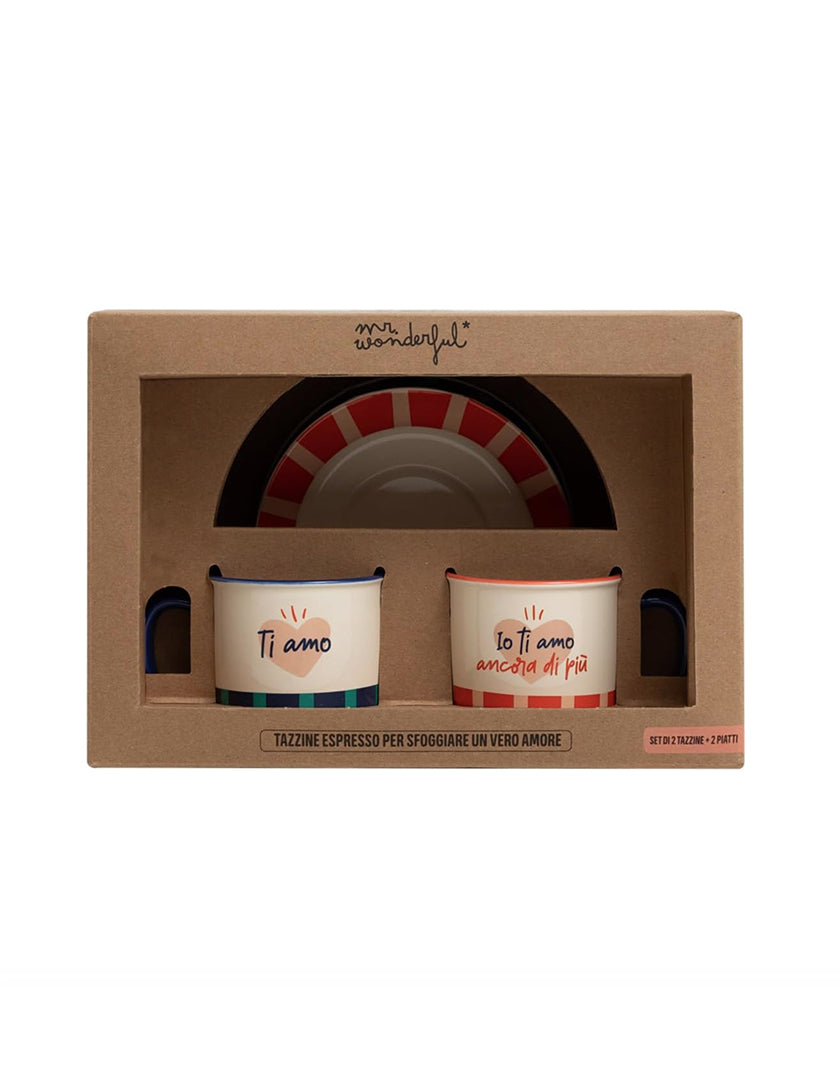 Set di 2 Tazzine Espresso Mr. Wonderful – Per sfoggiare un vero amore