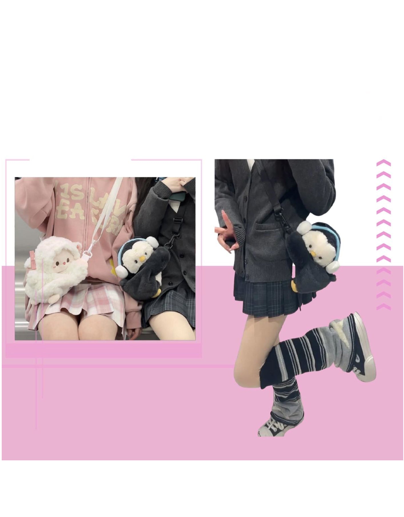 Tracolla/Zaino in Peluche Kawaii