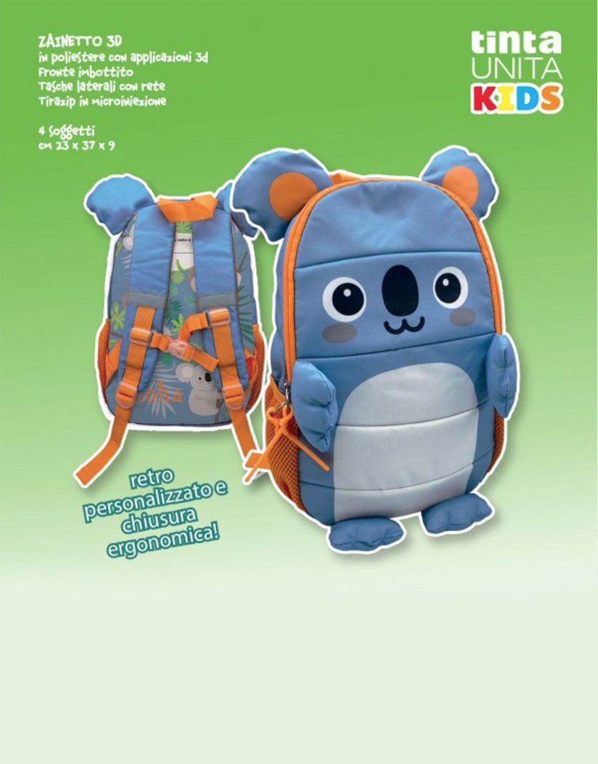 Zaino Asilo 3D Tinta Unita Kids