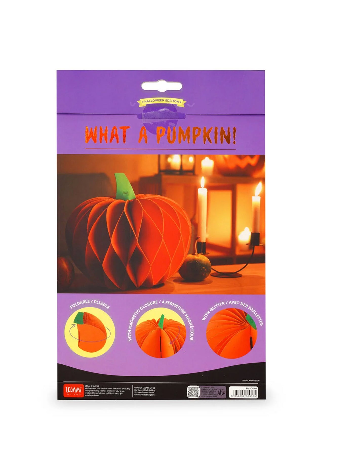 Zucca di Halloween pieghevole in carta – What a Pumpkin! | Legami