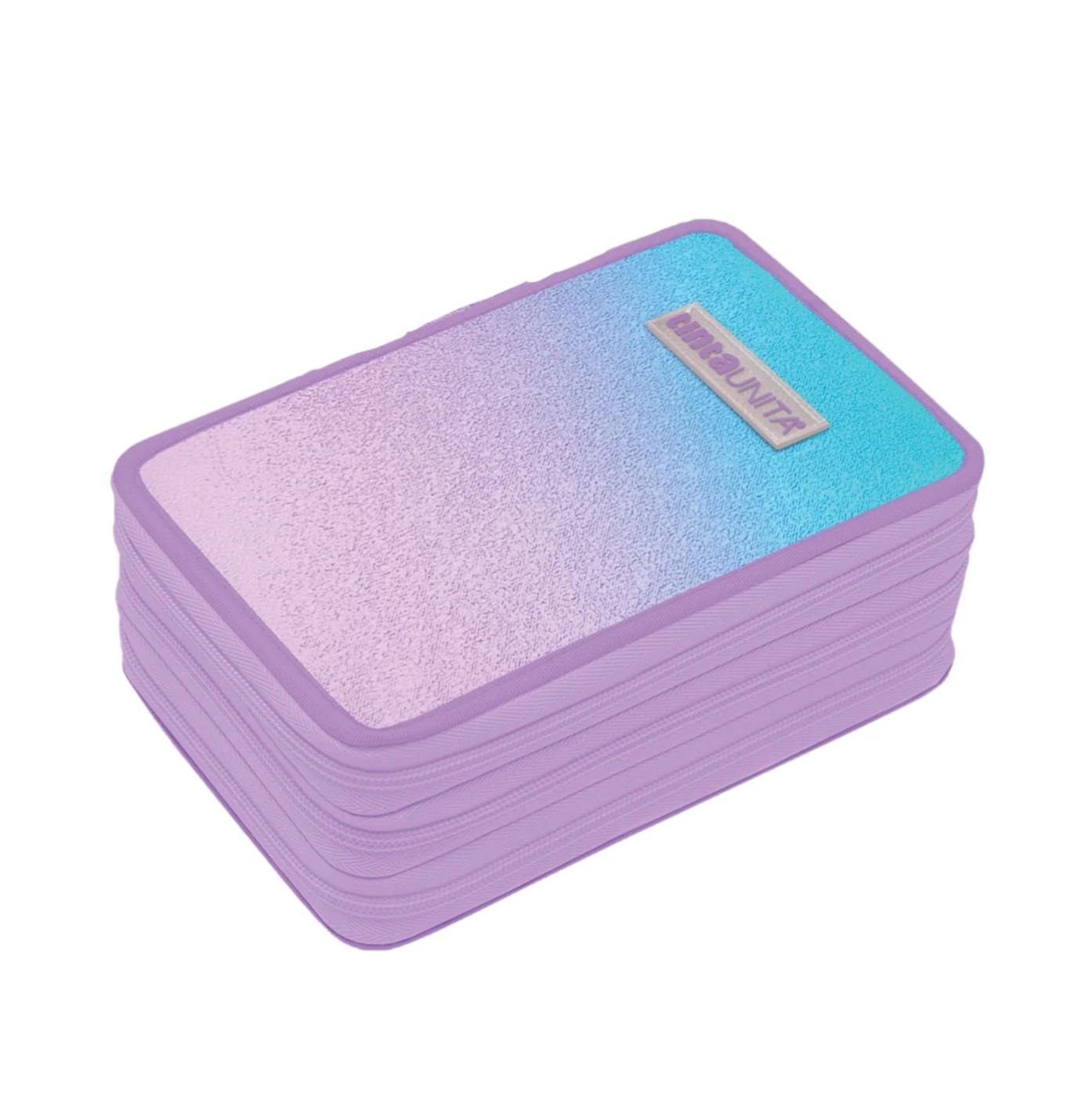 Astuccio 3 Zip Gradient Azzurro/Viola – Tinta Unita Glamour