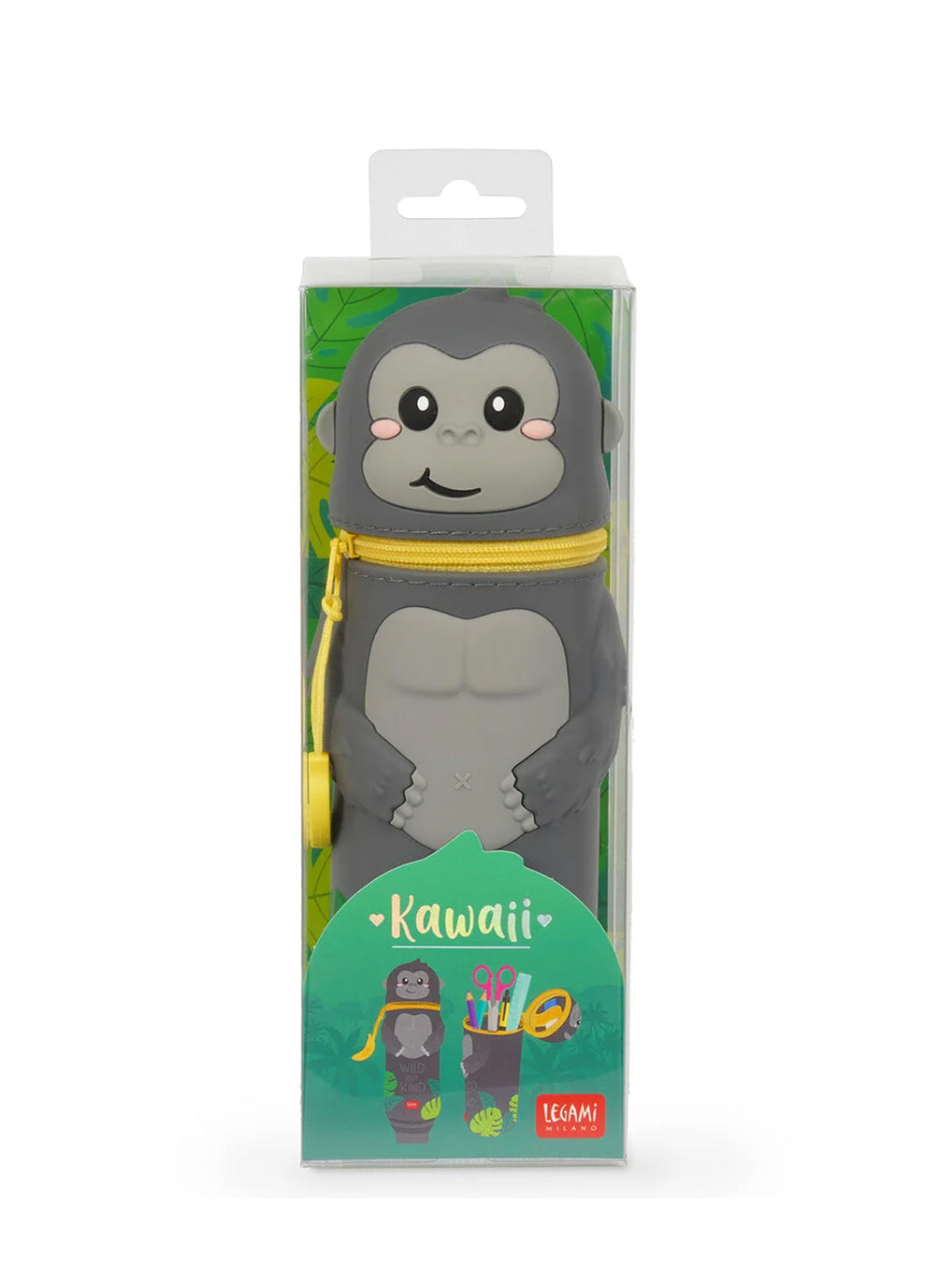 Astuccio 2-in-1 in Silicone Gorilla “Wild but Kind” Kawaii Legami