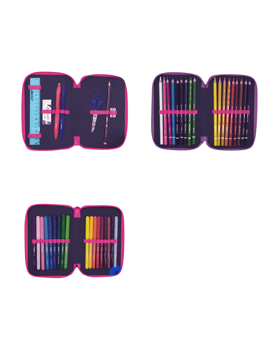 Astuccio 3 Zip Crazy Girl Tinta Unita Click