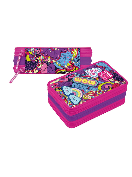 Astuccio 3 Zip Girl Power Tinta Unita Click