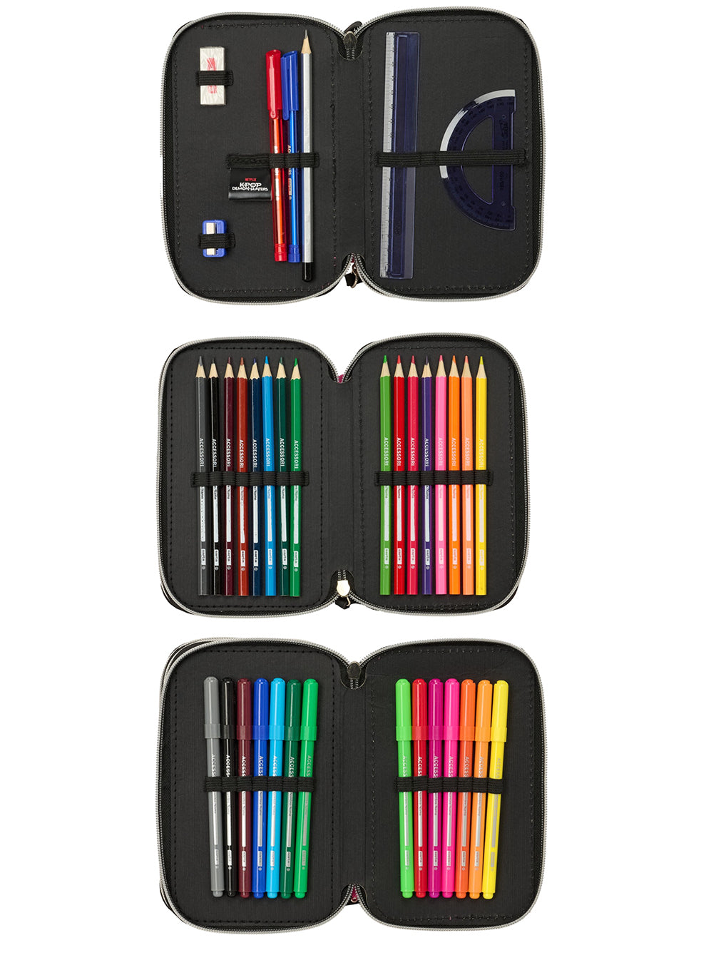 Astuccio 3 Zip K-Pop Demon Hunters Energy