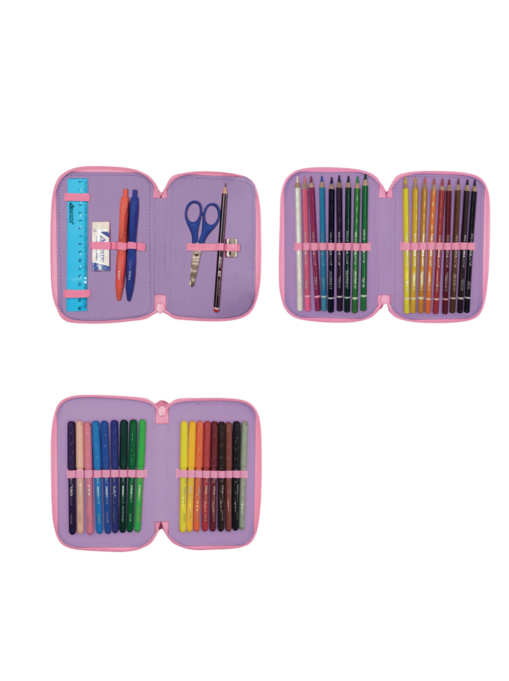 Astuccio 3 Zip Nero – Tinta Unita Glamour