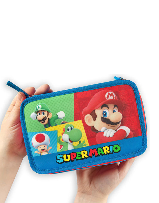 Astuccio 3 Zip Super Mario Rosso/Blu – Panini Scuola 2025/26