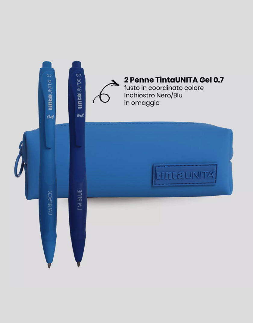 Astuccio Bauletto Tinta Unita in Silicone con 2 Penne in Omaggio