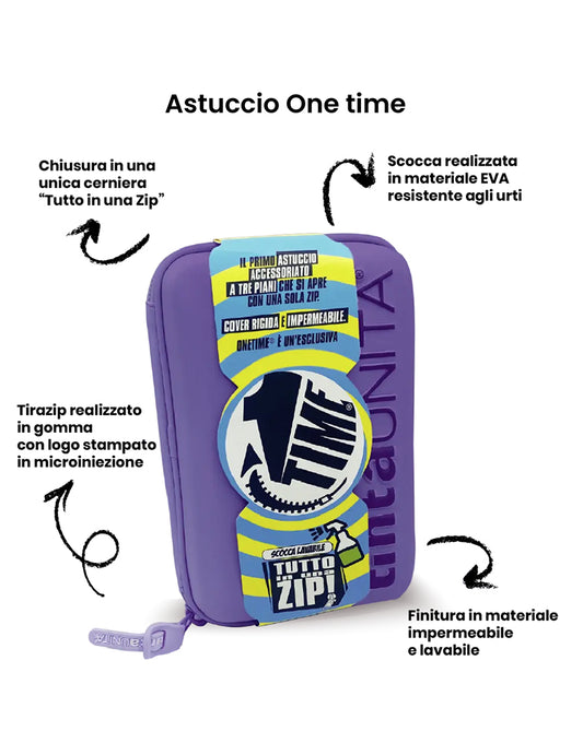 Astuccio One Time tinta Unita - Completo di Accessori Scuola