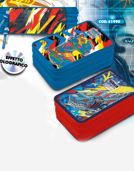 Astuccio Scuola Tre Zip Tinta Unita Young