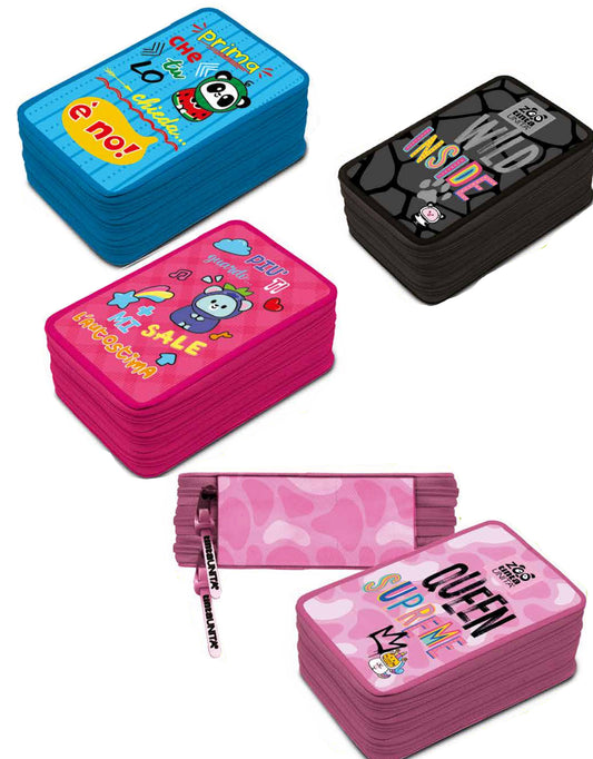 Astuccio 3 Zip Tinta Unita Zoo