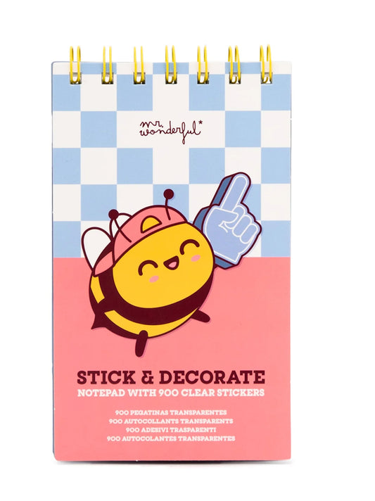 Blocco di Adesivi Trasparenti Stick and Decorate Mr. Wonderful