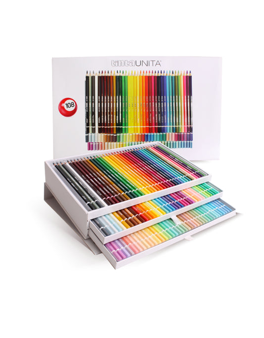 SET CASSETTIERA 108 PASTELLI MINA 4.0 TINTA UNITA