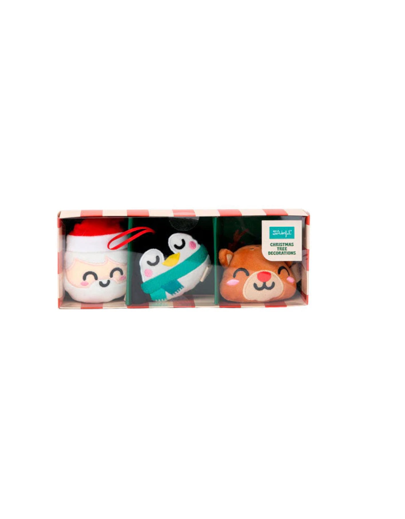 Set 3 Decorazioni Natalizie Mr. Wonderful – Babbo Natale, Pinguino e Renna per Albero di Natale